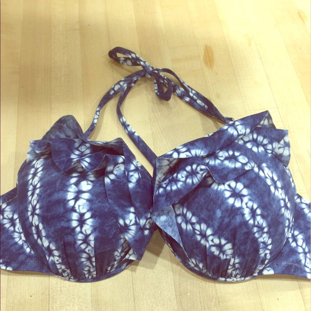 Victorias Secret 36DD Blue Tye Dye Swim Top